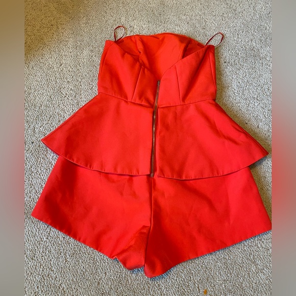 Finders Keepers Revolve raise a glass peplum romper red strapless - Picture 3 of 7